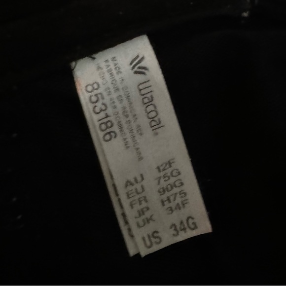 Wacoal lined 34G black bra - Picture 2 of 2